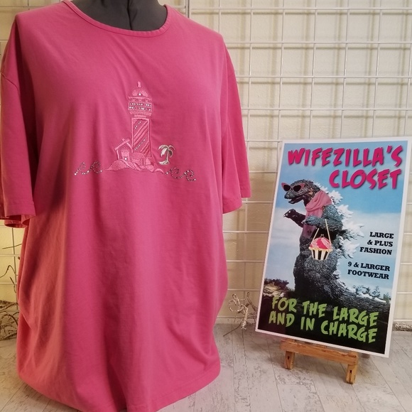 C.S.T. Sport Pink 3x Embroidered Lighthouse Tee